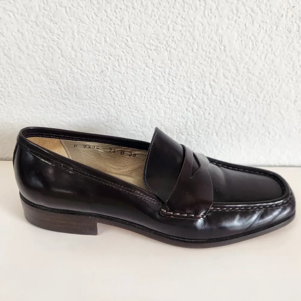 Cole Haan Eileen Leather Penny Loafers in Amber Brown 7.5B - Picture 5 of 12